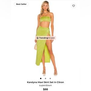 Superdown Karolyna Maxi Skirt and Top Set Size Small